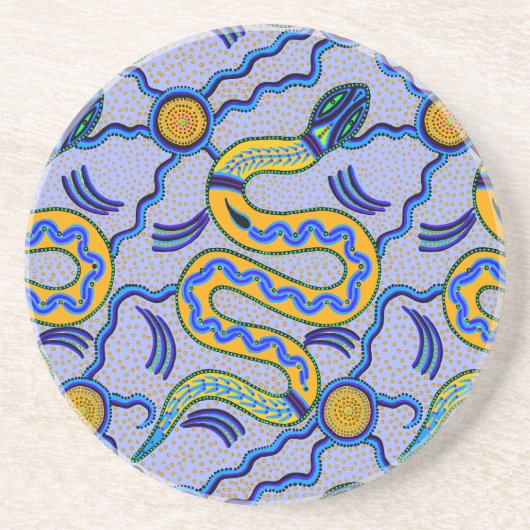 Dessous De Verre En Grès Serpent tribal (Devant)
