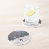 Dessous De Verre En Grès Seul Dans La Neige (Côté)
