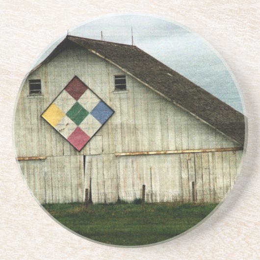 Dessous De Verre En Grès Seulement Des Souvenirs, Une Grange Qui Était (Devant)