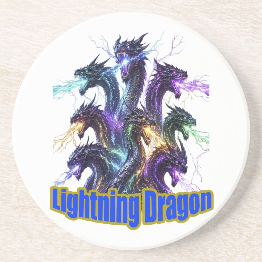 Dessous De Verre En Grès Seven-Headed Lightning Dragon (Devant)