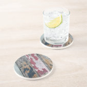 Dessous De Verre En Grès Shabby Chic Wood Abstrait (Côté)