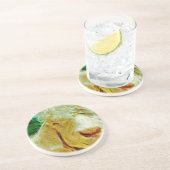 Dessous De Verre En Grès Shaggy White Angora Chèvre Impressionnisme Abstrai (Côté)