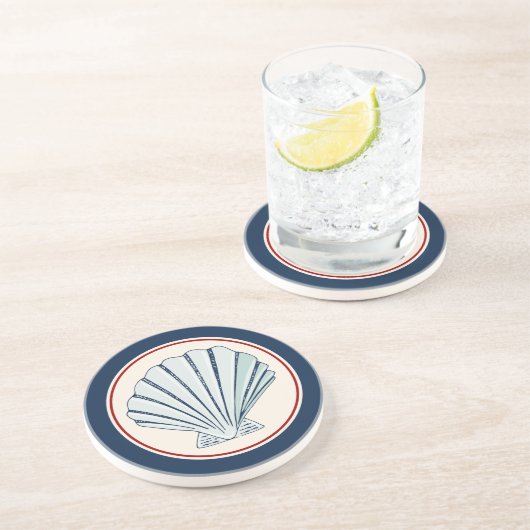 Dessous De Verre En Grès Shell maritime (Côté)