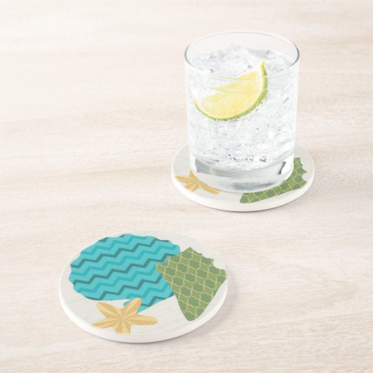 Dessous De Verre En Grès Shell Motifs II (Côté)