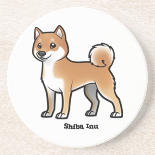 Dessous De Verre En Grès shiba inu (Devant)