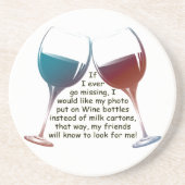 Dessous De Verre En Grès Si je vais jamais manquer… le vin d'amusement (Devant)