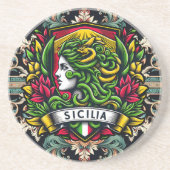 Dessous De Verre En Grès Sicilia Sicilien (Devant)