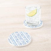 Dessous De Verre En Grès Sicily Italian Rustic Blue Stripes (Côté)