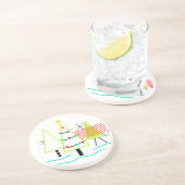 Dessous De Verre En Grès siècle moderne arbres de noël rétro (Côté)