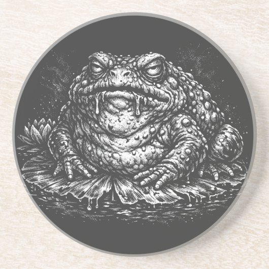 Dessous De Verre En Grès Sigil du Crapaud Hanté par BurnsInHell (Devant)