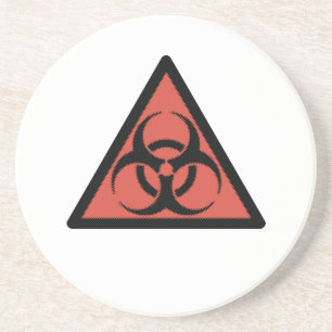 Dessous De Verre En Grès Signal biologique rouge