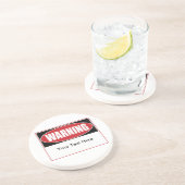 Dessous De Verre En Grès Signal d'avertissement personnalisable (Côté)