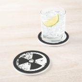 Dessous De Verre En Grès Signal radioactif nucléaire (Côté)