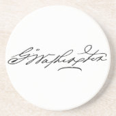 Dessous De Verre En Grès Signature George Washington (Devant)