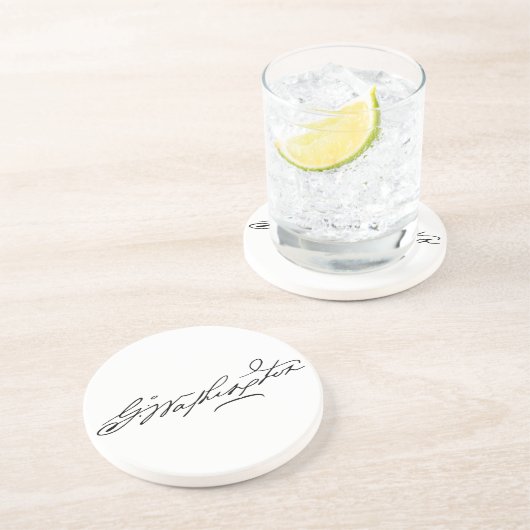 Dessous De Verre En Grès Signature George Washington (Côté)