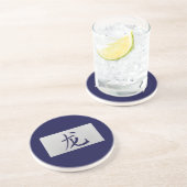 Dessous De Verre En Grès Signe chinois zodiaque bleu dragon (Côté)