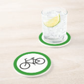 Dessous De Verre En Grès Signe de route du trafic de bicyclette (Côté)