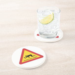 DESSOUS DE VERRE EN GRÈS SIGNE DE TRAFIC DES PERSONNES BLANCHISES