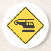 Dessous De Verre En Grès Signe d'hélicoptère de précaution (Devant)