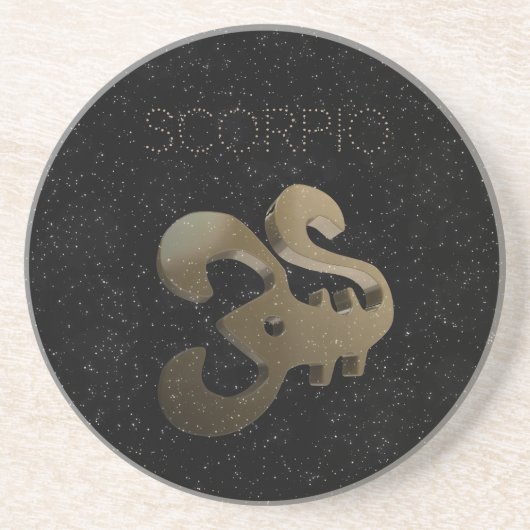 Dessous De Verre En Grès Signe d'or de Scorpion (Devant)