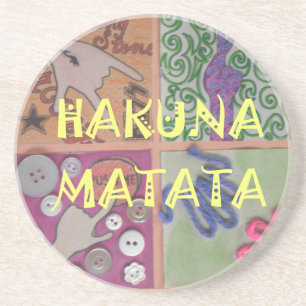 Dessous De Verre En Grès Signe Hakuna Matata - Impression