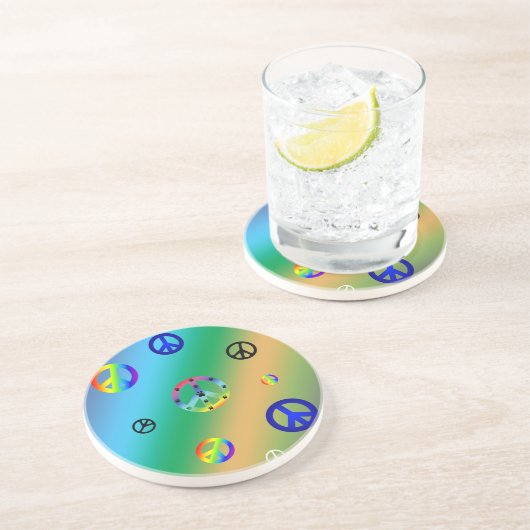 Dessous De Verre En Grès Signes de paix (Côté)