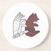 Dessous De Verre En Grès Silhouette à la main Cube d'ours Brown (Devant)