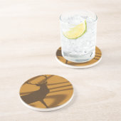 Dessous De Verre En Grès Silhouette Big Buck en bois (Côté)