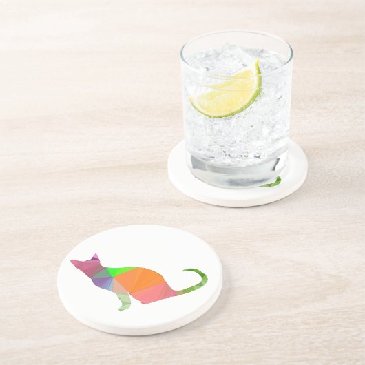 Dessous De Verre En Grès Silhouette de chat à faible densité (Côté)