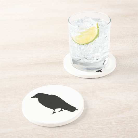 Dessous De Verre En Grès Silhouette de corneille (Côté)