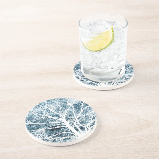 Dessous De Verre En Grès Silhouette de l'arbre (Côté)