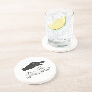 Dessous De Verre En Grès Silhouette de main de canard
