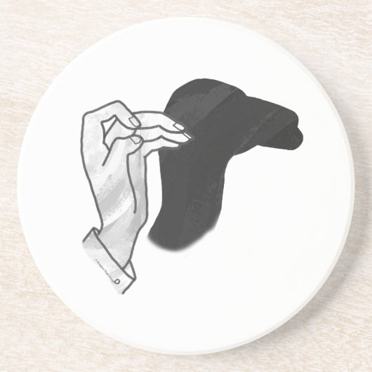 Dessous De Verre En Grès Silhouette de main de chameau (Devant)