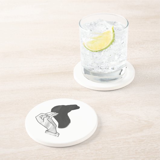 Dessous De Verre En Grès Silhouette de main de chameau (Côté)