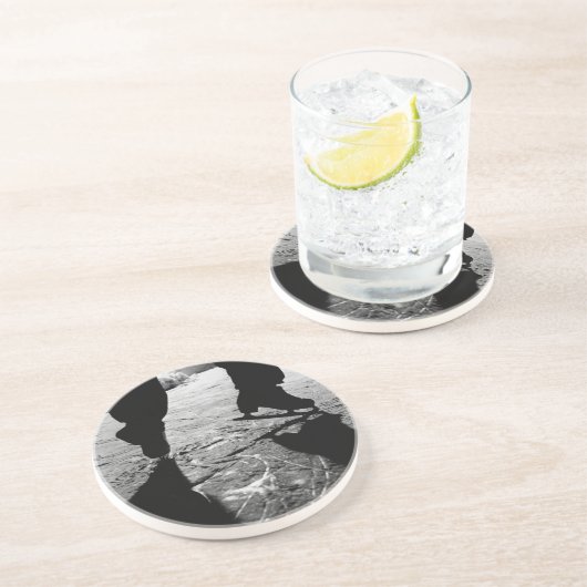 Dessous De Verre En Grès Silhouette de patins (Côté)