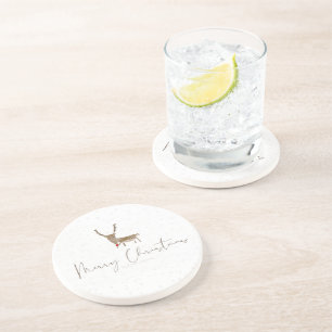 Dessous De Verre En Grès Silhouette de renne en ligne artistique de Slipper