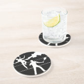 Dessous De Verre En Grès Silhouette De Tennis Rétro (Côté)