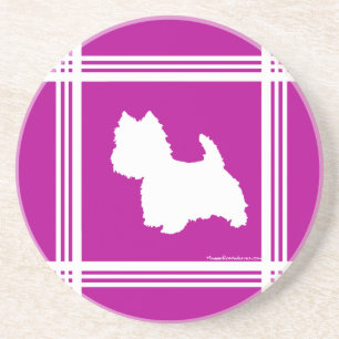 Dessous De Verre En Grès Silhouette de Westie