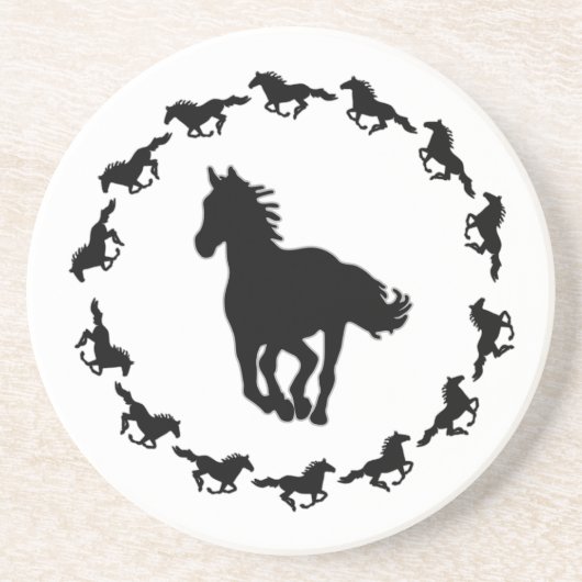 Dessous De Verre En Grès Silhouette Design Cheval (Devant)
