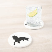 Dessous De Verre En Grès Silhouette du cheval blanc noir (Côté)