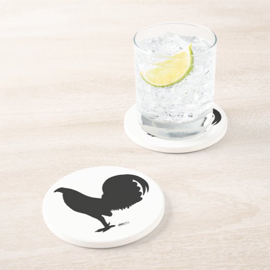 Dessous De Verre En Grès Silhouette du coq Gamecock (Côté)