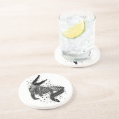 Dessous De Verre En Grès Silhouette noire d'un crocodile (Côté)