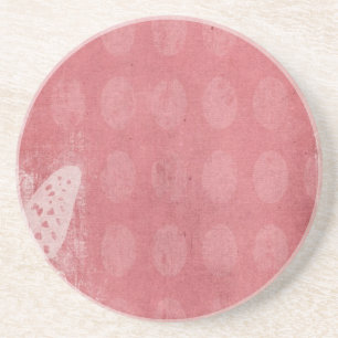 Dessous De Verre En Grès Silhouette Papillon sur Grunge Rose