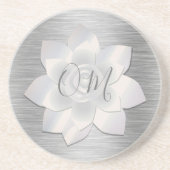 Dessous De Verre En Grès Silver Elegant Lotus OM (Devant)
