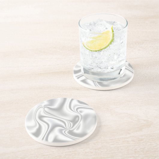 Dessous De Verre En Grès Silver Satin (Côté)