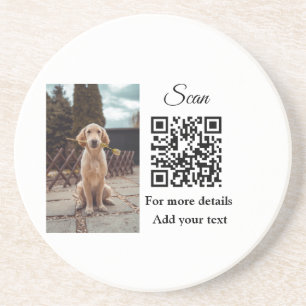 Dessous De Verre En Grès Simple animal name details QR code add text photo