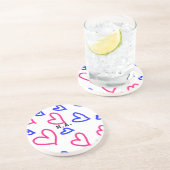 Dessous De Verre En Grès SIMPLE MINIMAL.CUTIE AJOUTER NOM BÉBÉ cœur ajouter (Côté)