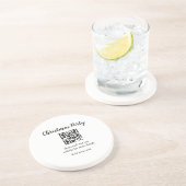 Dessous De Verre En Grès Simple noël fête site code barre QR ajouter nom (Côté)