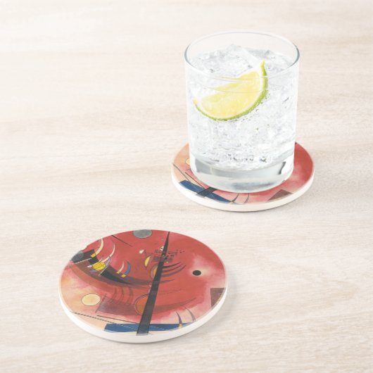 Dessous De Verre En Grès Simulation interne peinture Abstraite (Côté)