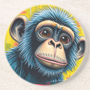 Dessous De Verre En Grès Singe Amusant